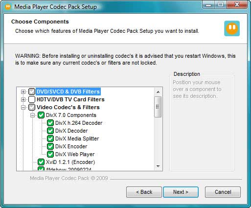 Windows Media Player Codec Pack